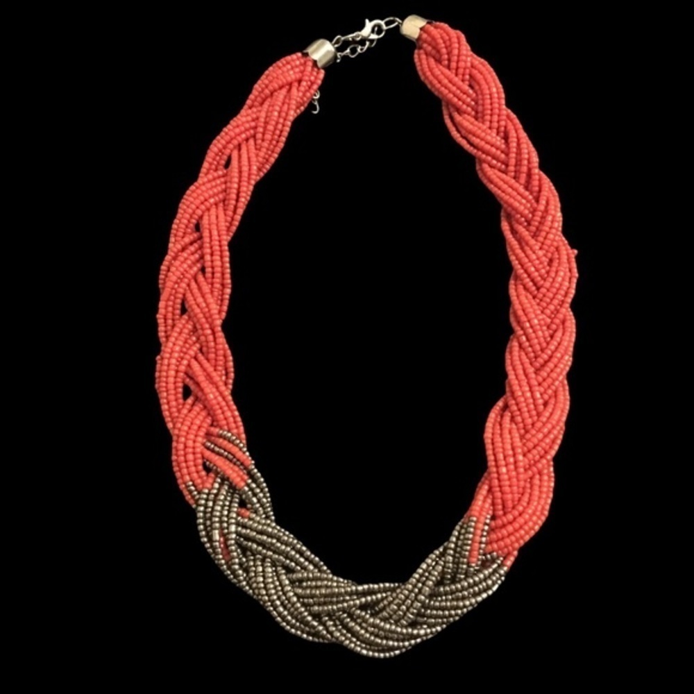 Vintage Braided Beaded Necklace